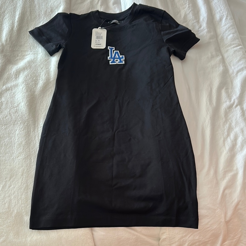 Black LA Dodgers Logo Women's T-Shirt Dress